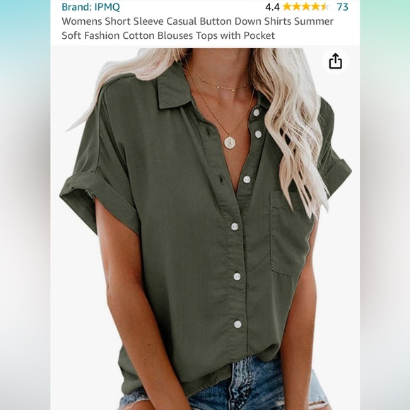 Green Button-Down Shirt - Picture 2 of 7